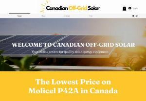 Canadian Off-Grid Solar - Shop the best solar equipment on the market with shipping across Canada! The Lowest Price on Molicel P42A in Canada! Shop Today at Canadian Off-Grid Solar!