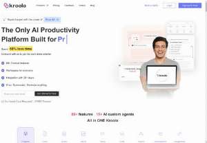 AI Powered Productivity Management Software - Kroolo is an advanced SaaS-based productivity platform. It offers a comprehensive suite of tools to manage multiple projects, tasks and documents at one central space. From workspace and project management to task automation and AI-powered automation, Kroolo helps you to streamline everything to save your time 10x.