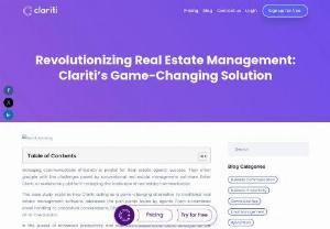 Best real estate management software | Clariti App - Unlock efficiency and maximize property potential with our premier real estate management software. Streamline operations effortlessly.