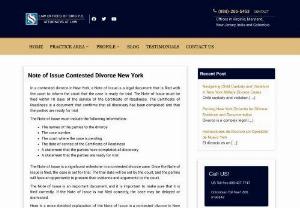 Note of Issue Contested Divorce New York - In a Contested Divorce in New York, the 