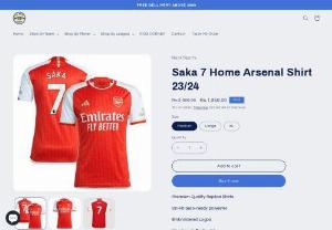Arsenal FC Saka 7 Home Football Shirts 2024 - Noor Sports exclusively offers premium football kits online in Pakistan. Whether you're a dedicated team fan or player, shop with ease from the comfort of your home. Elevate your style and support your passion with Noor Sports' top-quality gear.