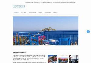 Hotel Hariklia - Hotel Hariklia in Agia Galini, South of Crete. The place for independent travelers. Traditional charming little hotel facing front sea views and covered with fuchsia bougainvillea flowers.