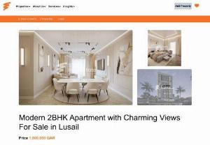 Modern 2BHK Apartment with Charming Views For Sale in Lusail - Modern 2BHK Apartment with Charming Views For Sale in Lusail