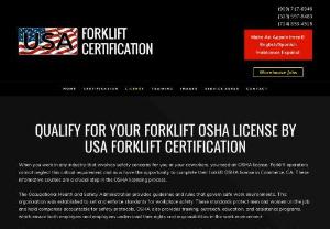 forklift osha license and certification ca - USA Forklift Certification has offered forklift training and certification in Southern, CA for the past 27 years. Contact us to become an expert forklift operator at our forklift training centers.