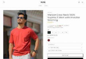 Maroon t shirt for men - You have to buy Supima's maroon t shirt for summer and this maroon colour t shirt will cost you only Rs 1,199. Maroon t shirt for men. If you wear this t-shirt, then this t-shirt makes you look classy and rich.