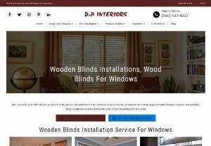 Installing wood blinds for windows. - D.P. Interiors offers expert installation of stylish wood blinds for windows, enhancing your space with timeless elegance and natural warmth. Elevate your home or office ambiance with our quality craftsmanship and tailored solutions.
