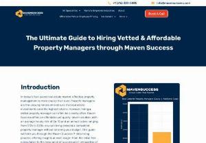 Remote Property Managers - Maven Success - Discover seamless property management solutions with Maven Success. Easily hire skilled, reliable, and affordable Property Managers through our proven 9-step process. Focus on growing your real estate business while we handle the hiring transition efficiently. 