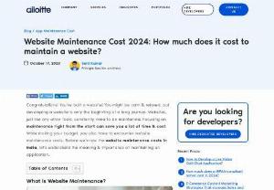Website Maintenance Cost 2024: How much does it cost to maintain a website? - The cost of maintaining a website can vary widely depending on factors such as the complexity of the site, the hosting provider, ongoing updates and maintenance requirements, security measures, and additional services needed. Here's a breakdown of some common expenses associated with website maintenance: 1. Domain Name: costs anywhere from $10 to $50 per year 2. Web Hosting: costs can range from $3 to $100+ per month 3. SSL Certificate:  costs vary but typically range from $10...
