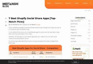  7 Best Shopify Social Share Apps [Top-Notch Picks] - In today&#039;s digital age, social media is an indispensable tool for e-commerce businesses looking to expand their reach and engage with their audience. Shopify, one of the leading e-commerce platforms, offers a plethora of apps to integrate social sharing seamlessly into your online store. 