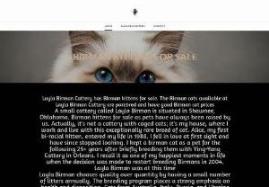 Birman kittens for sale - A small cattery called Layla Birman is situated in Shawnee, Oklahoma. Birman kittens for sale as pets have always been raised by us.
