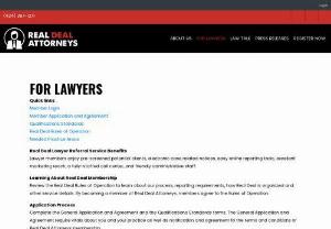 For Lawyers - Real Deal Attorneys - Quick links:Member LoginMember Application and AgreementQualifications StandardsReal Deal Rules of OperationNeeded Practice Areas Real Deal Lawyer Referral Service BenefitsLawyer members enjoy pre-screened potential clients, electronic case...