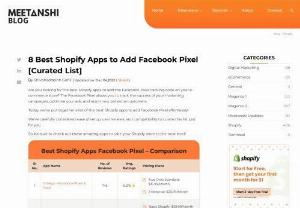 8 Essential Shopify Apps to Seamlessly Integrate Facebook Pixel - These top Shopify apps for integrating Facebook Pixel offer essential tools for maximizing your marketing efforts. With Facebook Channel, you can effortlessly sync product catalogs and track conversions. 