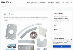 mica parts - Mica parts are perfect insulation material, they're popular in electronics, insulating fasteners or shafts within electronic equipment.