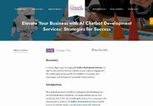 Transform Your Business: AI Chatbot Development Services Explored - Elevate your business with our AI chatbot development services. Discover innovative strategies and solutions to enhance customer engagement and streamline operations. Propel your business to new heights in the digital landscape.
