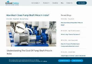 Pump Shaft Price In India - In India, the price of pump shafts varies depending on factors such as material, size, and manufacturer. Generally, pump shafts can range from a few hundred rupees to several thousand rupees. Factors such as stainless steel construction, precision engineering, and corrosion resistance can influence the pricing. Customers often seek competitive rates while ensuring quality and durability.
