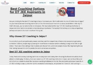 Best IIT JEE coaching in Jaipur - Experience top-tier IIT JEE coaching in Jaipur with Vidya Vision. Renowned for its excellence, our institute offers comprehensive preparation for the IIT JEE exams. With experienced faculty, personalized attention, and rigorous curriculum, we ensure students are well-equipped to ace the competitive exams and secure admission to prestigious institutions.