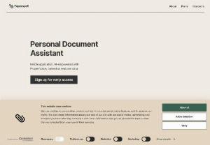 Secure Document Storage - Paperspell, an advanced AI-powered app, streamlines document management. It ensures secure storage and easy access, allowing you to efficiently create, search, organize, share, edit, and protect your documents.