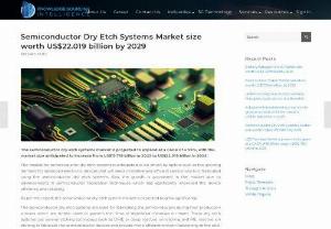 Semiconductor Dry Etch Systems Market size worth US$22.019 billion by 2029 - The semiconductor dry etch systems market is estimated to grow to US$22.019 billion by 2029. The increasing demand for advanced semiconductor and electronic devices is driving the semiconductor dry etch systems market growth. Access more detailed information by visiting our website. 