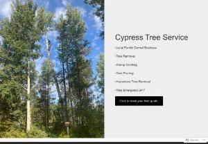 Tree Service in Prince George, BC - Cypress Tree Service, based in Prince George, BC, is a trusted family-owned tree company. Specializing in safe tree removal, pruning, and stump grinding for both commercial and residential clients, we offer 24/7 emergency services.