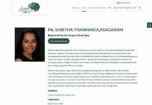 Ms. SUBITHA THARMAKULASAGARAM Registered Psychotherapist (Qualifying) Book an appointment - Subitha is dedicated to assisting children and teens in crisis who suffer from emotional dysregulation, anxiety and depressive symptoms. Through her warm and compassionate approach, she strives to create an inclusive and accepting environment where clients feel comfortable discussing the challenges they face. Her therapeutic approach draws from various modalities, primarily rooted in cognitive behavioural and psychodynamic frameworks.