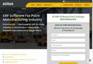 Revolutionary ERP Solution Tailored for Paint Manufacturing - Streamline Your Paint Manufacturing with Innovative ERP Software: Are you grappling with the complexities of managing your paint manufacturing processes? Discover the perfect ERP for paint manufacturing solution that can simplify your operations. Our intuitive ERP software empowers you to effortlessly track raw material sourcing, optimize production schedules, and enforce rigorous quality control measures. Contact Autus Cyber Tech Private Limited at 7428824488.