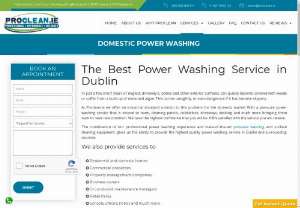 Domestic Power Washing - Proclean offers domestic power washing services of industry standards in Dublin at the best price. With a pressure power washing service they offer services that include, cleaning patios, cobble lock, driveways, decking and much more bringing them back to near new condition. To know more call at 01 8249963 (office) or 085 1855 855 (mobile)
