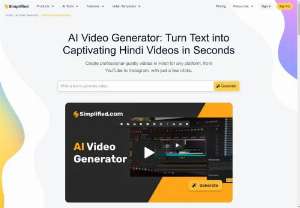 Revolutionise Video Creation: AI-Powered Hindi Video Generator - Unlock Your Creativity: AI Hindi Video Generator empowers you to unleash your creativity and produce captivating videos in Hindi effortlessly. With its advanced algorithms, this innovative tool streamlines the video creation process, allowing you to focus on storytelling and engaging your audience.