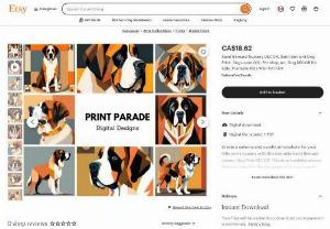 Saint Bernard Dog Print: Perfect Dog Decor for Kids' Spaces - Discover adorable Saint Bernard dog prints, ideal for adding a touch of charm to kids' rooms or play areas. These delightful prints capture the lovable spirit of Saint Bernards, making them a wonderful addition to any child's decor. Explore now!