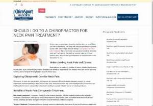 Debating Chiropractic Treatment for Neck Pain? Explore Your Options Here - Neck pain can be a debilitating condition that affects your ability to work, sleep, and enjoy life to the fullest. If you're considering chiropractic care as a potential solution, you're not alone. Many people turn to chiropractors for neck pain relief, seeking their spinal manipulation and alignment expertise. In this article, we'll discuss the pros and cons of chiropractic treatment for neck pain, helping you weigh your options and make an informed decision...
