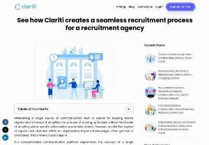 Clariti creates a seamless recruitment process - Discover how Clariti streamlines the recruitment journey for agencies, optimizing efficiency and effectiveness. Explore seamless processes that redefine recruitment success.