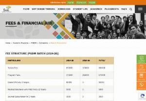 Admission fee and payment details for PGDM program | SOIL - Explore the fee structure, funding options and scholarships for PGDM Two-year program at SOIL, ranked amongst top 20 B Schools in India and recognised by SHRM. 