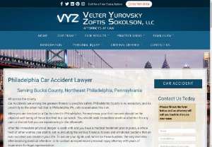Car Accident Lawyer Philadelphia - The Car Accident Lawyers in at Velter Yurovsky Zoftis Sokolson, LLC will use their specialized knowledge and proactive approach to ensure that you receive the best possible results.