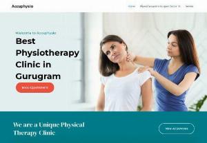 Accuphysio® - Best Physiotherapy center at Gurugram | Physiotherapist at Home - We, Accuphysio Best Physiotherapy center at Gurugram situated in Gurugram, Haryana Provide effective personalised treatment by physiotherapist in gurgoan. We are one of the best Physiotherpy center in gurugram city. Focusing on Patient health is our first aim. Our Physiotherapy Clinic in egronomically designed Keeping the patient’s comfort in mind. all Patient are assured For the Best Physiotherapy session in a very non-stressful ambience and through attenion.