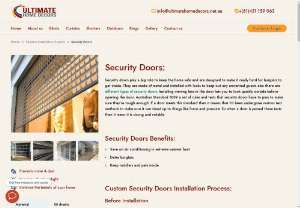 Install custom security doors at 40% offer - Security doors provide ultimate security to your home. We install security doors at 40% off. Call us and get your free measure and quote to install security doors. Call us on: +61 431 159 063
