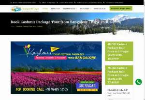 Kashmir Tour Packages from Bangalore @ 27499 - Our Kashmir tour packages from Bangalore are designed to make your travel dreams a reality. From the moment you board your flight from Bangalore to Srinagar, you'll be treated to a seamless and memorable journey. Places to cover in 7n/8D Kashmir Package Tour from Bangalore : Srinagar 3N [HouseBoat 1N] | Gulmarg 1N | Pahalgam 2N