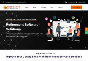 Best IT & Software Training Center/Academy in Coimbatore - Refinement Software Solutions is the best IT & software course training academy, providing frontend, backend development, AI, IOT, and big data courses.We provide online and offline software engineering certifications courses for UG/PG College students, freshers and who need IT jobs in Coimbatore