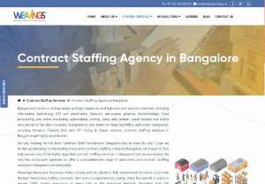 Top Contract Staffing company in Bangalore | Weavings - Weavings is a leading manpower contract staffing company in Bangalore, offering comprehensive permanent and contract services across various industries. They focus on people, processes, and technology to create value and reduce employee management costs. contact us for more information.