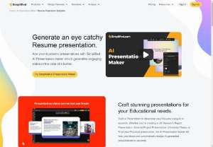 Transform Your Resume into a Work of Art with Our AI Presentation Maker - Elevate your resume game with our AI resume presentation maker. Create stunning resumes in minutes and increase your chances of success. Try our AI resume presentation maker today!