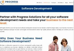 Software Development Staffing Solutions | Progress Solutions - At Progress Solutions, we offer top-notch software development services that are tailored to meet the unique needs of your business. Our team of expert developers leverages the latest technologies and frameworks to deliver high-quality software solutions that help your business grow and succeed