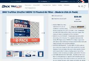 blairgalvan - BNX manufactures the highest grade MERV 13 20x25x1 air filters and does so in the United States.