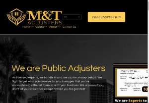 M and t Adjusters Corp - Experience the integrity and expertise of M & T Adjusters, a trusted family-owned company in the Public Adjusters industry.