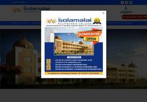 Sri Solamalai Polytechnic College - Sri Solamalai Polytechnic College is run by the renowned Solamalai group, Madurai which has a history of more than 60 years in the business field. The College provides a sound technical foundation to all the students. Students can explore all of life’s possibilities to the best of their abilities. We offer 4 distinct Academic programmes. Our excellence is fuelled by our students’ interests.