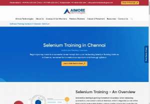 Aimore Technologies,Selenium Training in Chennai - Master Selenium with Aimore Technologies - Your Gateway to Automation Success! Unlock the secrets of Selenium in our flexible, self-paced courses.