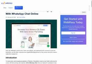 Unlock The Power of Instant Messaging With WhatsApp Chat Online - Enhance customer relationships with WhatsApp Chat Button and WhatsApp Chat Online, it helps customer relationship management solutions. 
