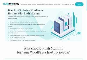 rushmommy - RushMommy WordPress hosting offers optimized solutions for seamless website performance and robust security. Key features include fast load times, advanced security measures, user-friendly interfaces, and scalable hosting plans. Their service ensures smooth website management with one-click installations, automatic updates, and expert support available 24/7. Ideal for high-traffic sites and e-commerce stores, RushMommy provides a reliable and affordable hosting environment to enhance...
