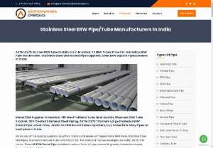 Stainless Steel ERW Pipe Wholesale Suppliers in India - We are suppliers and exporters of stainless steel erw pipe, ss erw pipe, round pipe, square pipe, welded erw pipes and tubes in Mumbai, India.