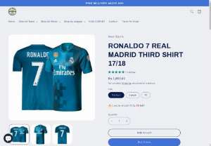 RONALDO 7 REAL MADRID THIRD SHIRT 17/18 - Discover the Ronaldo 7 Real Madrid Third Shirt from the 2017/2018 season, available exclusively at Noor Sports in Pakistan. This iconic jersey celebrates the legendary Cristiano Ronaldo during his time with Real Madrid.