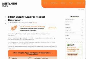 Best Shopify Apps for Product Descriptions - Creating compelling product descriptions is crucial for any e-commerce store, as they can significantly impact consumer purchasing decisions. Shopify, a leading e-commerce platform, offers numerous apps to help store owners enhance their product descriptions. Here are eight of the best Shopify apps for crafting engaging and effective product descriptions. 