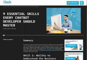 9 Essential Skills Every Aspiring Chatbot Developer Should Master - Discover the 9 essential skills every aspiring chatbot developer needs to master for success. Learn about natural language processing, coding, user experience design, and more to build powerful, effective chatbots.