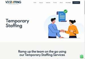 Find Temporary Staffing Solutions in Hyderabad | V3 Staffing - V3 Staffing Solutions is a leading provider of temporary staffing solutions in Hyderabad. We offer a wide range of temporary staffing services to help businesses meet their short-term staffing needs. Our experienced team of recruiters will work with you to understand your specific requirements and find the perfect temporary staff for your business.